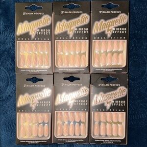 6 boxes of Magnetic Mirror Effect Collection Press On Nails